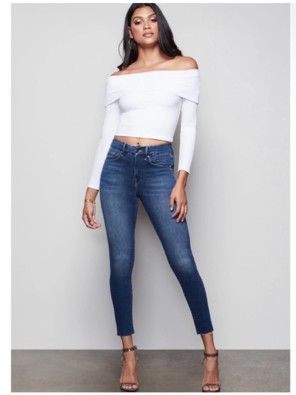Good American Good waist crop denim jeans size 2/26 mm